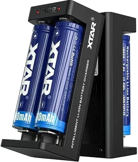 Karikues baterish XTAR MC2C, Li-ion 18650, 2 vende, USB-C, Zi - 1