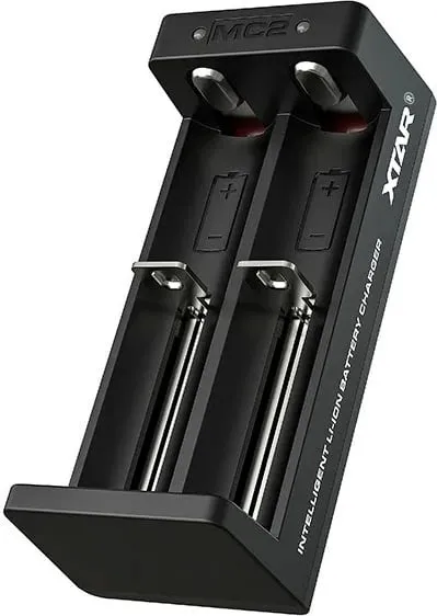 Karikues baterish XTAR MC2C, Li-ion 18650, 2 vende, USB-C, Zi - 3