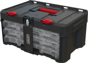 Kuti veglash Keter Stack N Roll, 3 organizues modularë, dorezë me kapje gome, gri
