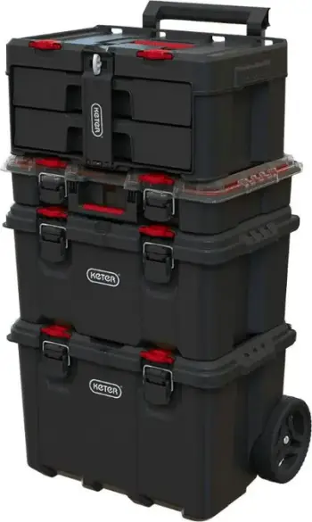 Kuti veglash Keter Stack N Roll, 2 sirtarë, lidhje modulare, gri