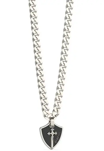 Qafore për meshkuj GUESS South Elemeda JUMN04019JWSTBKT/U, 65cm, e argjendtë/zezë