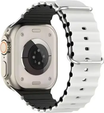 Rrip Beline për Apple Watch, silikon Waves, 42 44 45 49mm, bardh e zezë