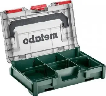 Kuti veglash Metabo metaBOX 63 XS, 252x167x63mm, plastike ABS, jeshile transparente