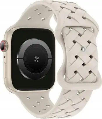 Rrip dore Beline për Apple Watch, silikon i endur, 42/44/45/49mm, bezhë starlight