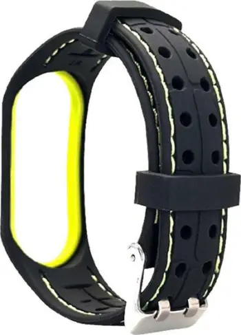 Rrip dore Beline për Xiaomi Mi Band 3/4, silikon, sportive, zi jeshile