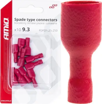 Konektorë të sheshtë femërorë të izoluar, 0.5–1.5mm², 10A, të kuq