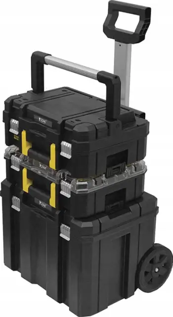 Kuti veglash Stanley FatMax PRO-STACK, me rrota, 512 x 708 x 435mm, e zezë