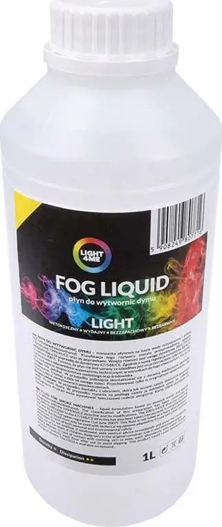 Lëng për makinë tymi LIGHT4ME Fog Machine Smoke Fluid Light, 1L, pa erë, transparent