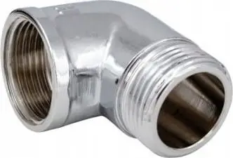 Bërryl tubi Hydroland ELBOW CHROME 7 10, 3/8" x 3/8", bronz kromuar, argjendtë