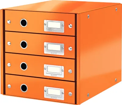 Kuti zyre Leitz Click & Store, 4 sirtarë, portokalli - 1
