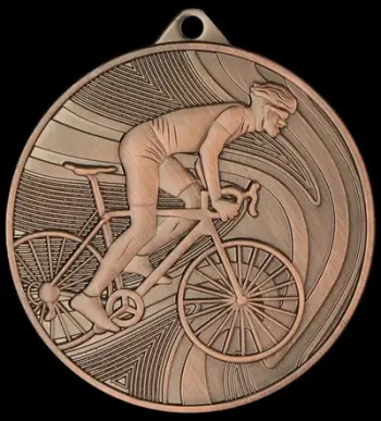 Medalje çeliku Tryumf MMC38050, 50mm, motiv çiklizëm, bronzi