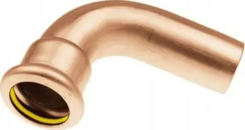 Koleno bakri KAN-therm Single-socket 90 Press, për tuba 15 mm, kënd 90°, ngjyrë bakri