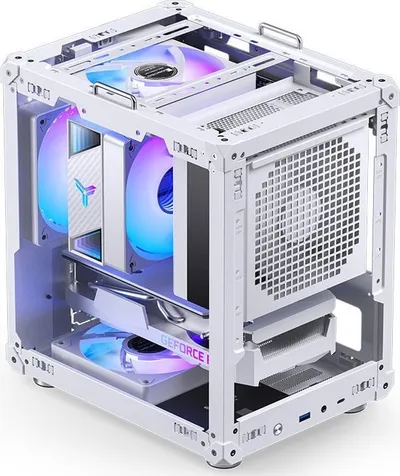 Kutia kompjuterike Jonsbo C6, ITX, USB-C, e bardhë - 4