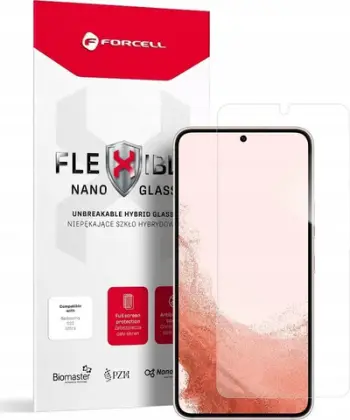 Xham mbrojtës hibrid Forcell për Samsung Galaxy S23, Nano Glass fleksibël, transparencë e lartë
