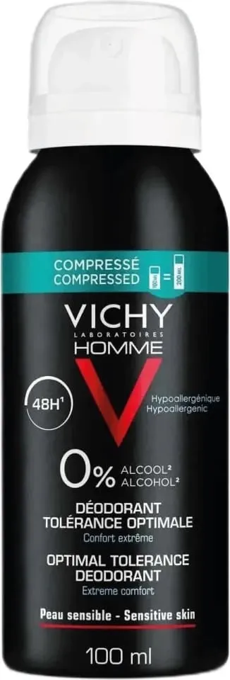 Deodorant spray për meshkuj Vichy Homme Optimal Tolerance 48H, 100ml - 1
