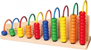 Abakus druri Viga Double-Sided, për fëmijë, dyansh, shumëngjyrësh