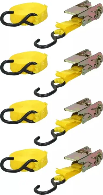Set rripa sigurimi me ratchet, 4 copë, portokalli