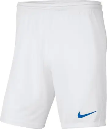 Shorce futbolli për fëmijë Nike Y Park III Jr BV6865 104, Dri FIT, 100% poliester, të bardha