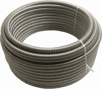 Tub uji AGAflex, çelik inox i valëzuar, 3/4", 5 m, argjendtë