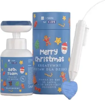Set kreativ për fëmijë HiSkin Merry Christmas me shkumë larëse boronicë 300ml dhe laps 3D, unisex