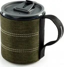 Gotë kampingu GSI Outdoors Infinity Backpacker Mug, 550 ml, me kapak, jeshile