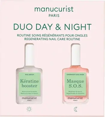 Set për kujdesin e thonjve Manucurist Duo Day & Night Nail Care për femra, 2x15ml