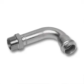 Lak 90° Sanha NiroSan, 54 mm, R 2, çelik inox
