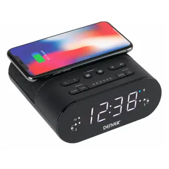 Denver Wireless Charging FM Clock CRQ-107