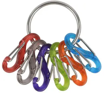 Brelok çelësash Nite Ize Keyring Plus, 6 karabinera plastikë, shumëngjyrësh