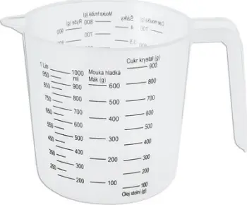 Gotë matëse kuzhine me dorezë, me grykë, transparente