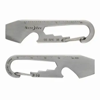 Brelok mjetesh Nite Ize Micro Tool DoohicKey KMT-11-R3, çelik inoks, shumëfunksional, argjendtë