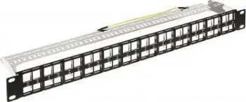 Patch panel Delta PP-48/FX/C, 48 porta keystone, 1U, i zi