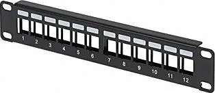 Patch panel Delta PP10-12/K, 12x keystone, 10", i zi - 1