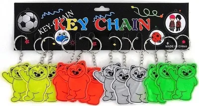 Brelok reflektues Adar Teddy Bear, set 12 copë, shumëngjyrësh - 1