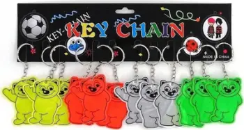 Brelok reflektues Adar Teddy Bear, set 12 copë, shumëngjyrësh