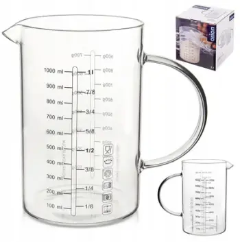 Gotë matëse Orion Measuring Jug, 1L, qelq borosilikat, transparente