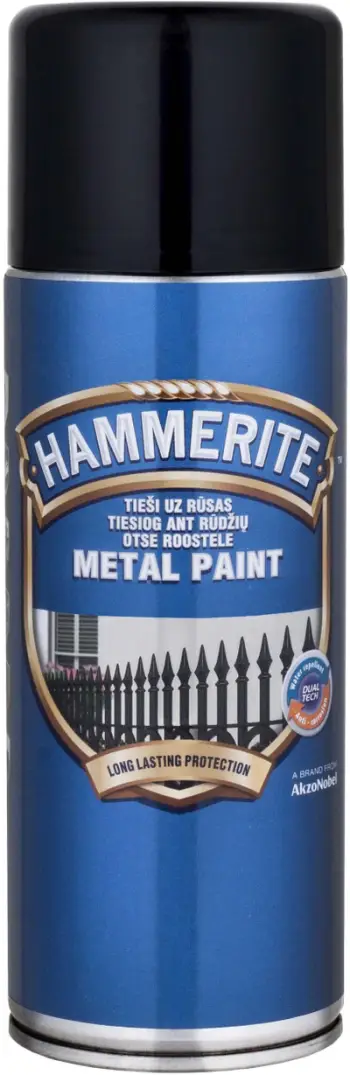 Sprej boje Hammerite Smooth, 400ml, përfundim i lëmuar, i zi