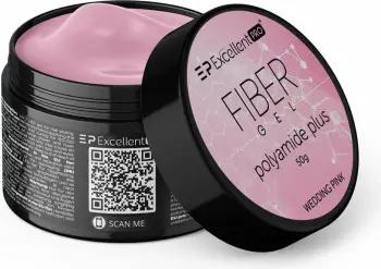 Xhel ndërtues për thonj për femra Excellent PRO Fiber Gel Polyamide Plus Wedding Pink 50g