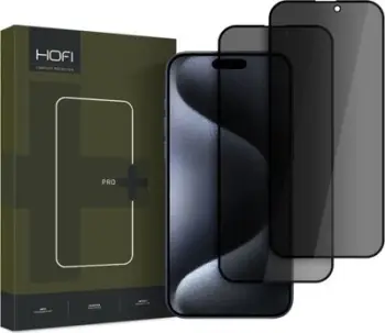 Xham mbrojtës Hofi Anti Spy Glass Pro+, për iPhone 16 Pro, 2 copë, transparents