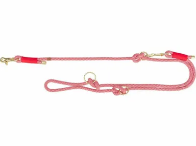Lesë për qen Trixie Soft Rope, e rregullueshme, 200x1.3 cm, e kuqe krem - 1