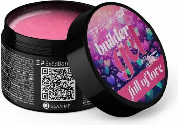 Xhel ndërtues për thonj Excellent PRO Thixotropy With Effect Full Of Love për femra, 15g
