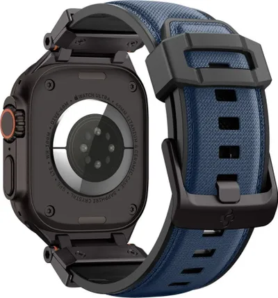 Rrip ore inteligjente Spigen DuraPro Armor për Apple Watch, metal dhe gomë, për Ultra 49mm dhe Series 45mm, i zi me blu - 4