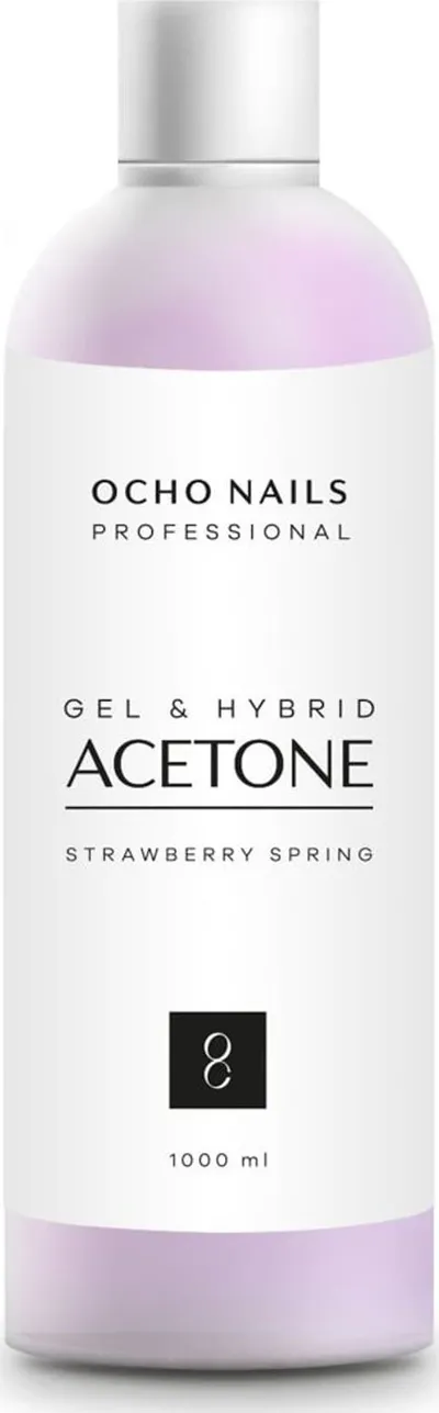 Aceton për thonj Strawberry, 1000ml, aromë luleshtrydhe - 1