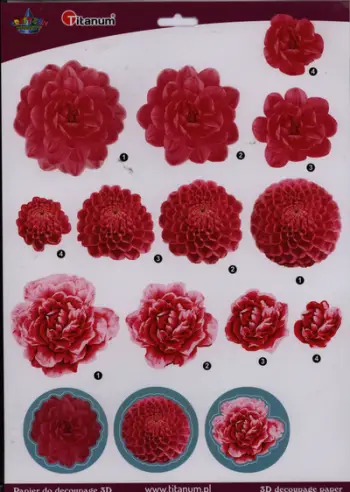 Letër decoupage Titanum 3D Chrysanthemums, motiv krizantema, për artizanat