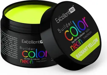 Xhel ndërtues për thonj për femra Excellent PRO Color Neon With Thixotropy Radiant Yellow 15g