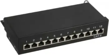 Patch panel InLine Cat.6, 12 porta, montim tavoline dhe muri, i zi