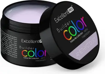 Xhel ndërtues për thonj Excellent PRO Color With Thixotropy Gel Building Amethyst Dust, 15g, për femra