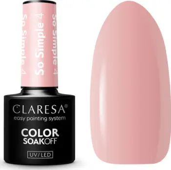 Lak xheli për thonj Claresa SoakOff Color So Simple Shade 4, UV LED, 5 g