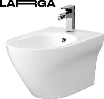 Bidet i varur Cersanit Larga Oval Rimless, me vrimë për bateri, i bardhë