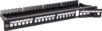 Patch panel Techly 24 porta Keystone UTP, 1U, metalik, i zi